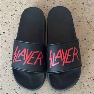 Slayer Kids Black and Red Slide Sandals